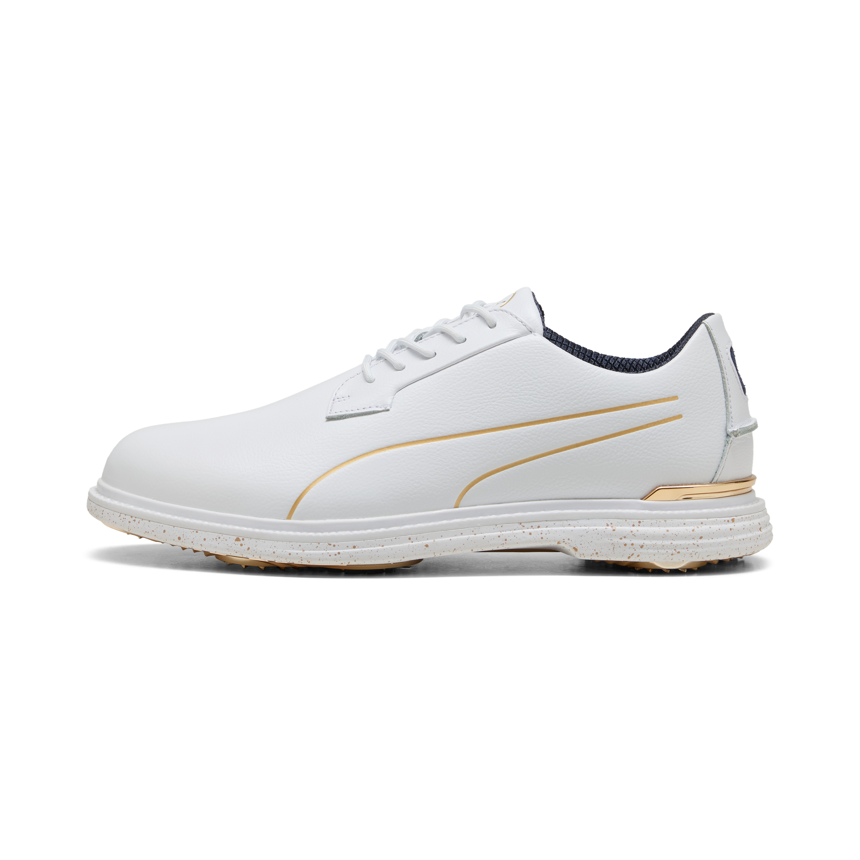 Men's Players Royale Spikeless Golf Shoe - White/Gold | PUMA